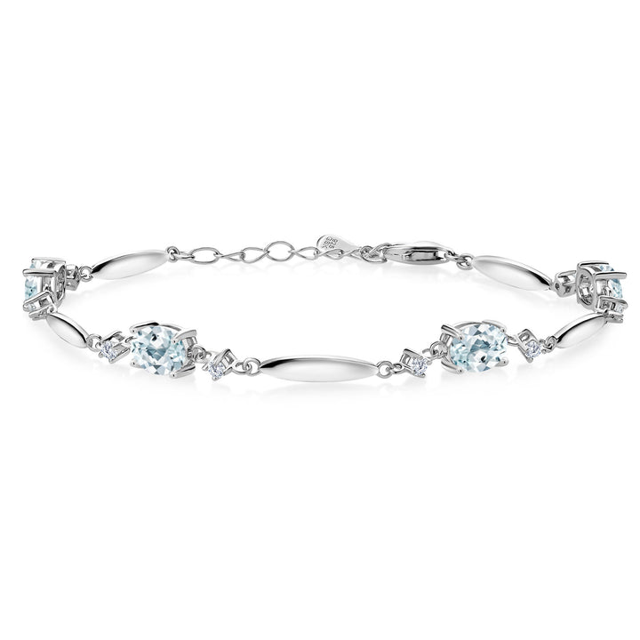 Aquamarine - March_Bracelet in 925 Sterling Silver