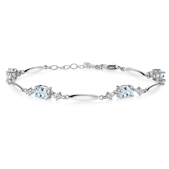 Aquamarine - March_Bracelet in 925 Sterling Silver
