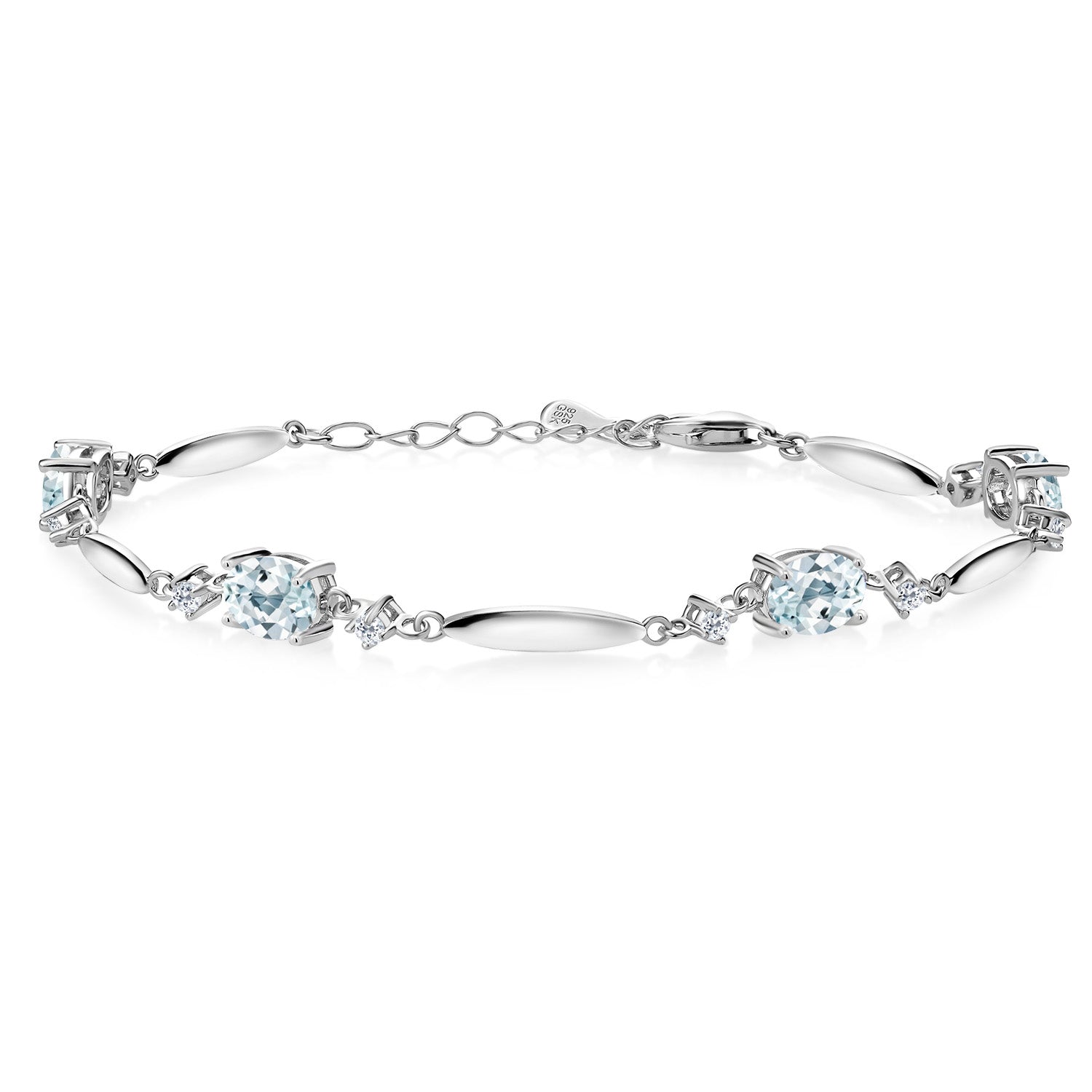 Aquamarine - March_Bracelet in 925 Sterling Silver