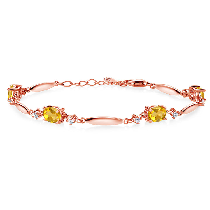 Citrine - November_Bracelet in 925 Rose Gold Plated Silver