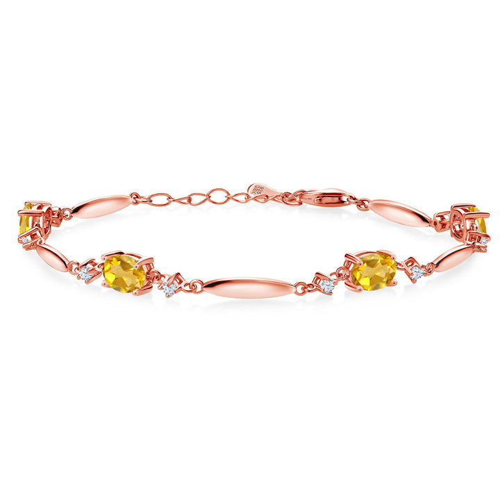 Citrine - November_Bracelet in 925 Rose Gold Plated Silver