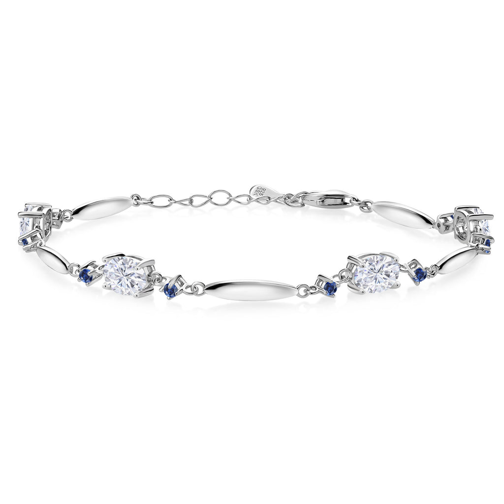 White Moissanite - April_Bracelet in 925 Sterling Silver