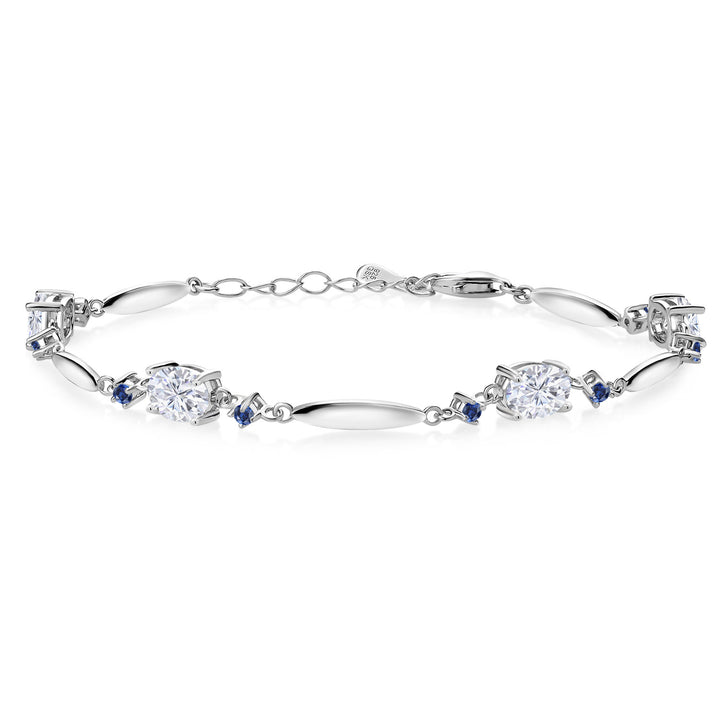 White Moissanite - April_Bracelet in 925 Sterling Silver