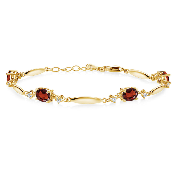 Garnet - January_Bracelet in 925 Yellow Gold Plated Silver