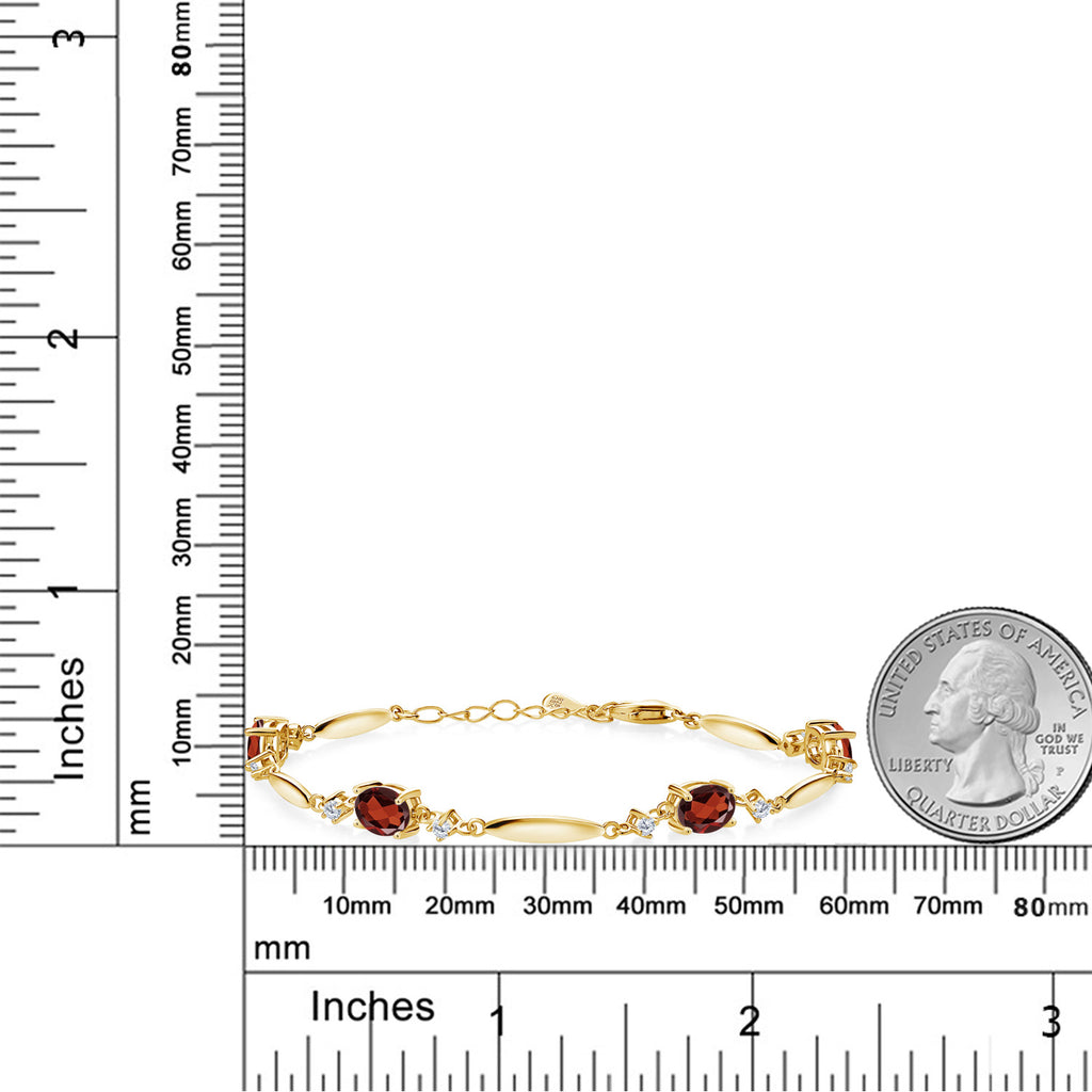 Garnet - January_Bracelet in 925 Yellow Gold Plated Silver