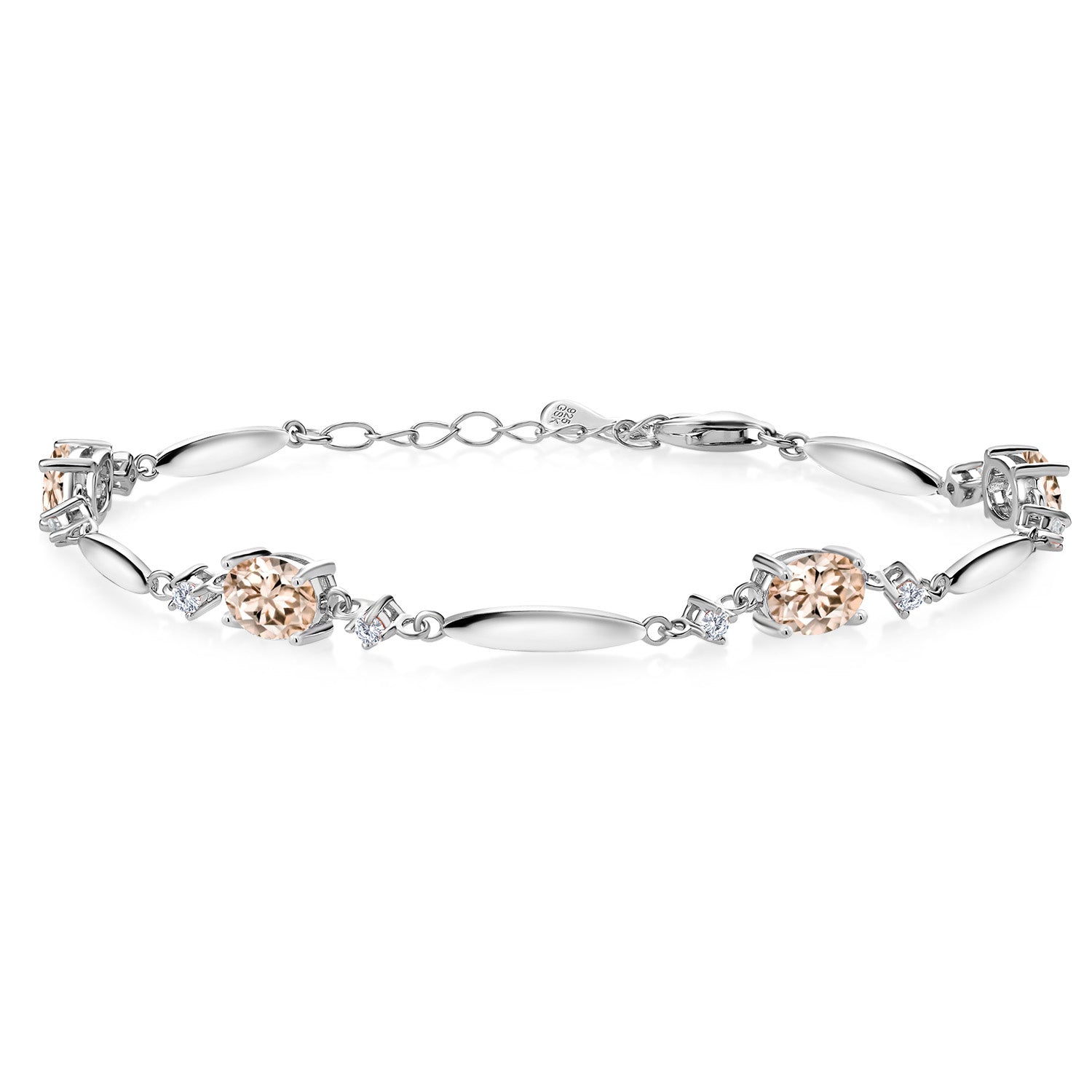 Morganite - October_Bracelet in 925 Sterling Silver