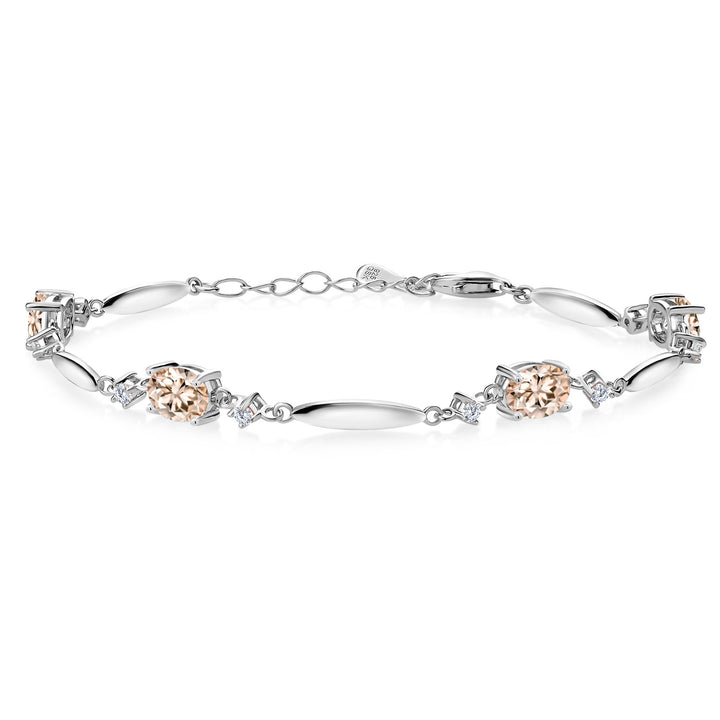 Morganite - October_Bracelet in 925 Sterling Silver