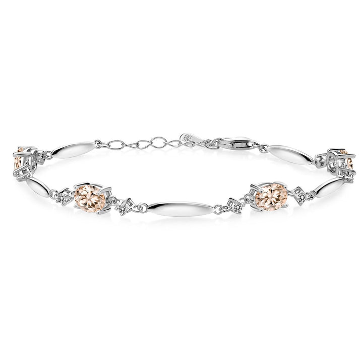 Morganite - October_Bracelet in 925 Sterling Silver