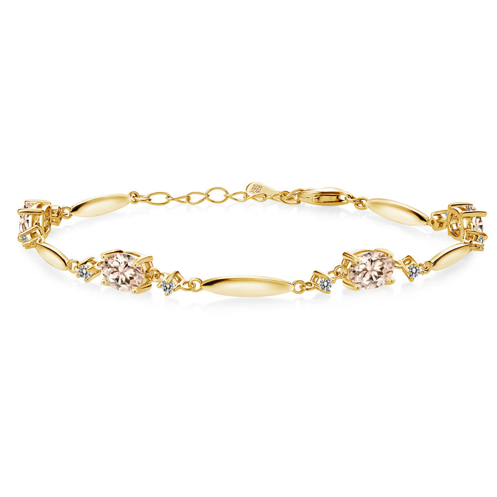 Morganite - October_Bracelet in 925 Yellow Gold Plated Silver