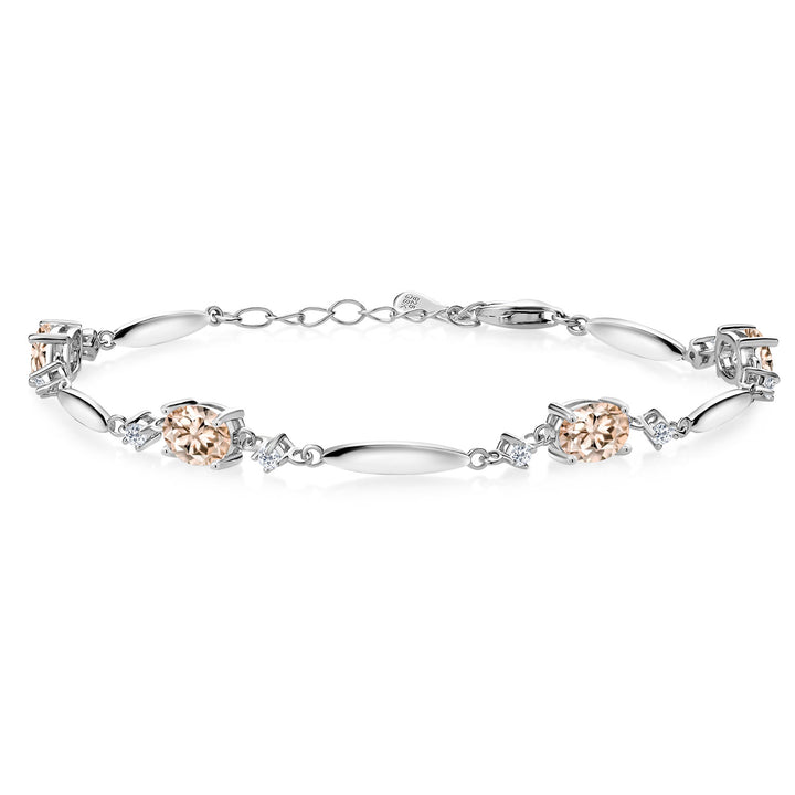 Morganite - October_Bracelet in 925 Sterling Silver