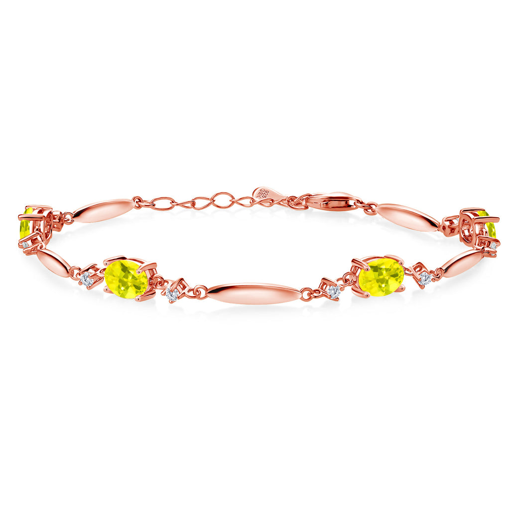 Canary Mystic Topaz_Bracelet in 925 Rose Gold Plated Silver