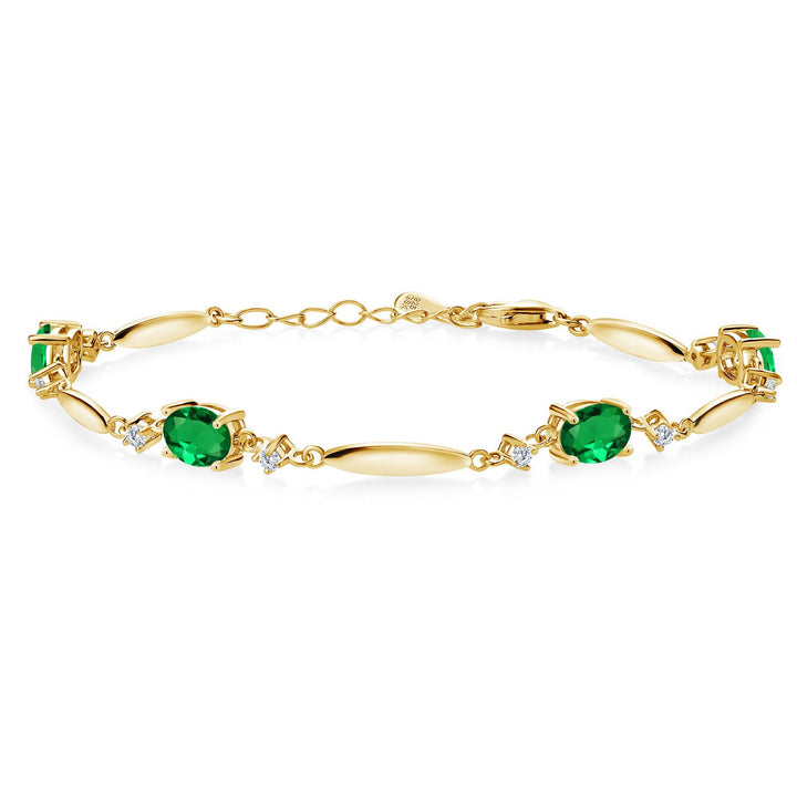 Nano Emerald - May_Bracelet in 925 Yellow Gold Plated Silver