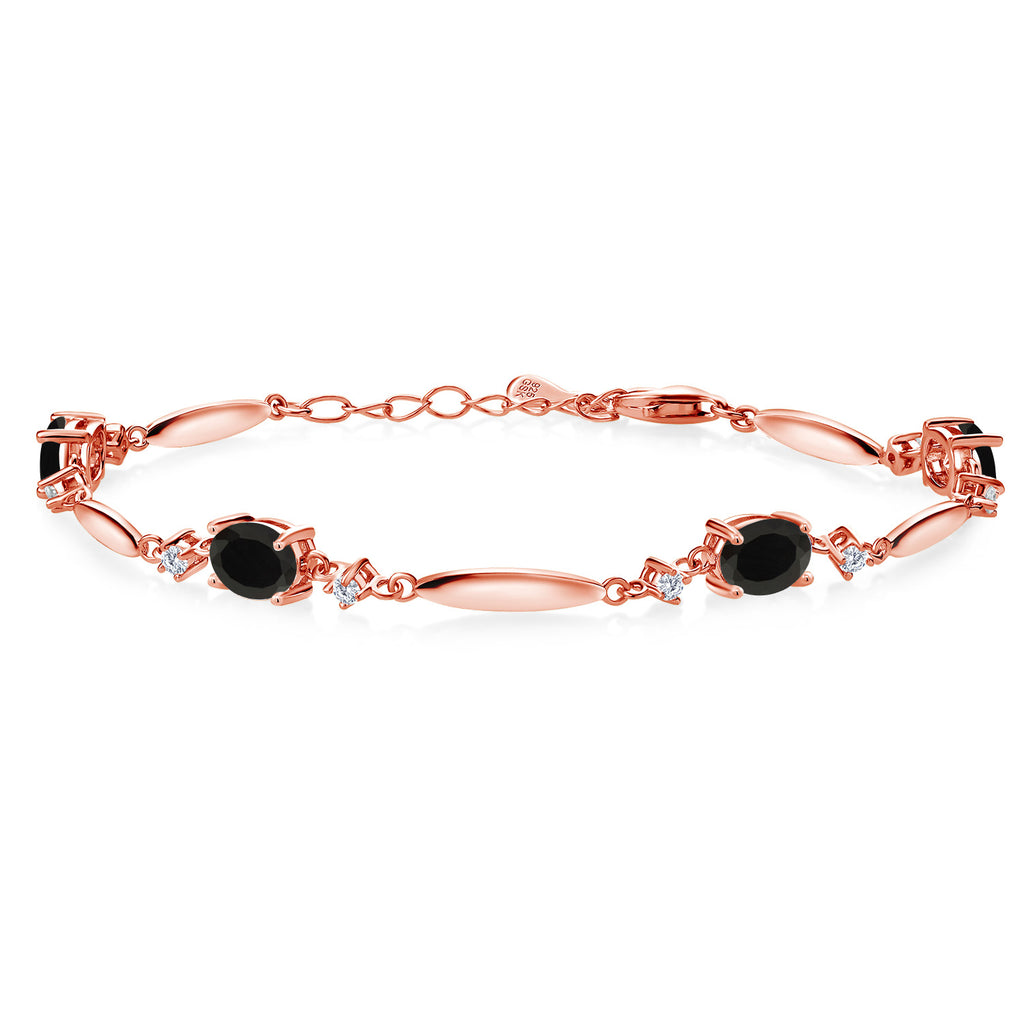 Onyx - December_Bracelet in 925 Rose Gold Plated Silver