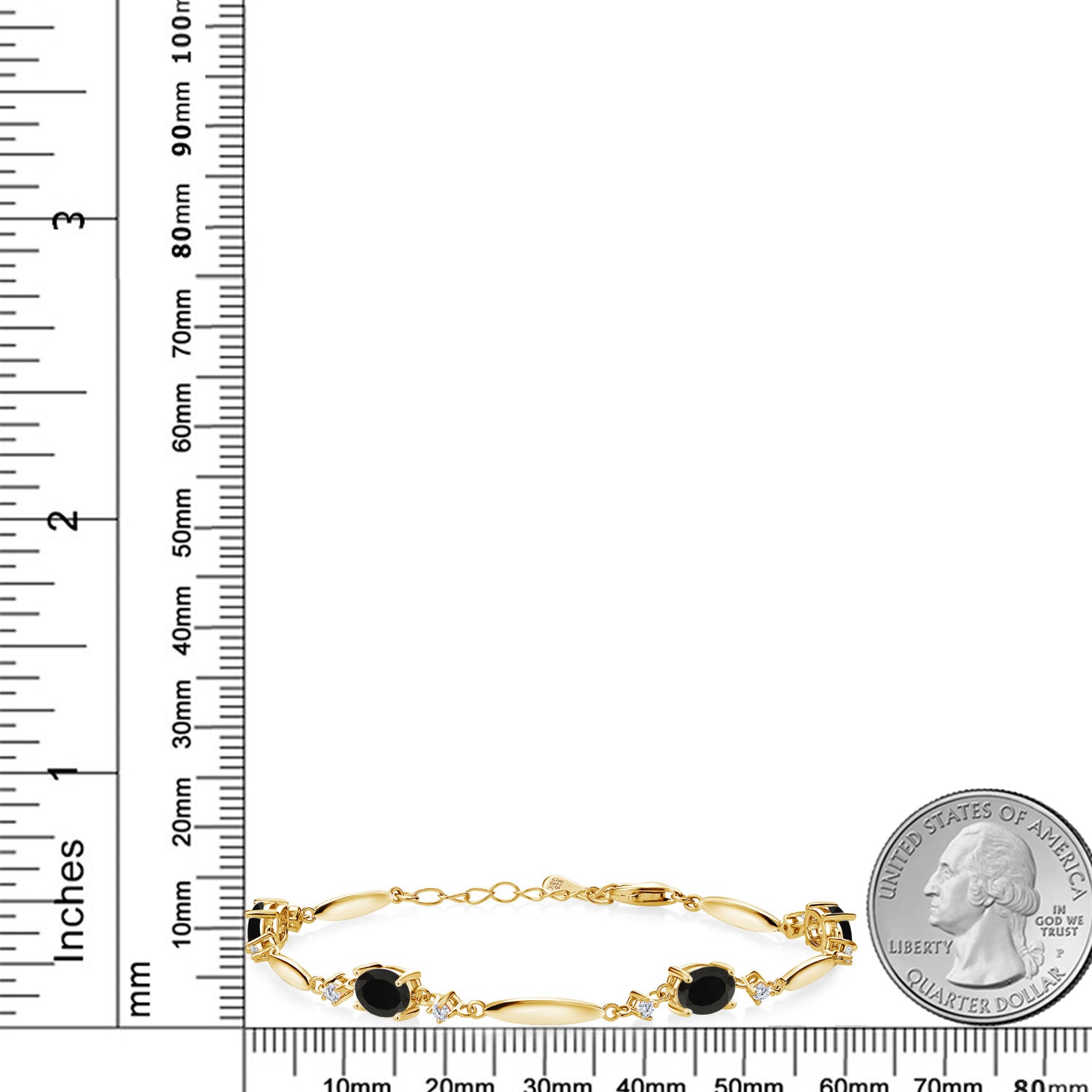 Onyx - December_Bracelet in 925 Yellow Gold Plated Silver
