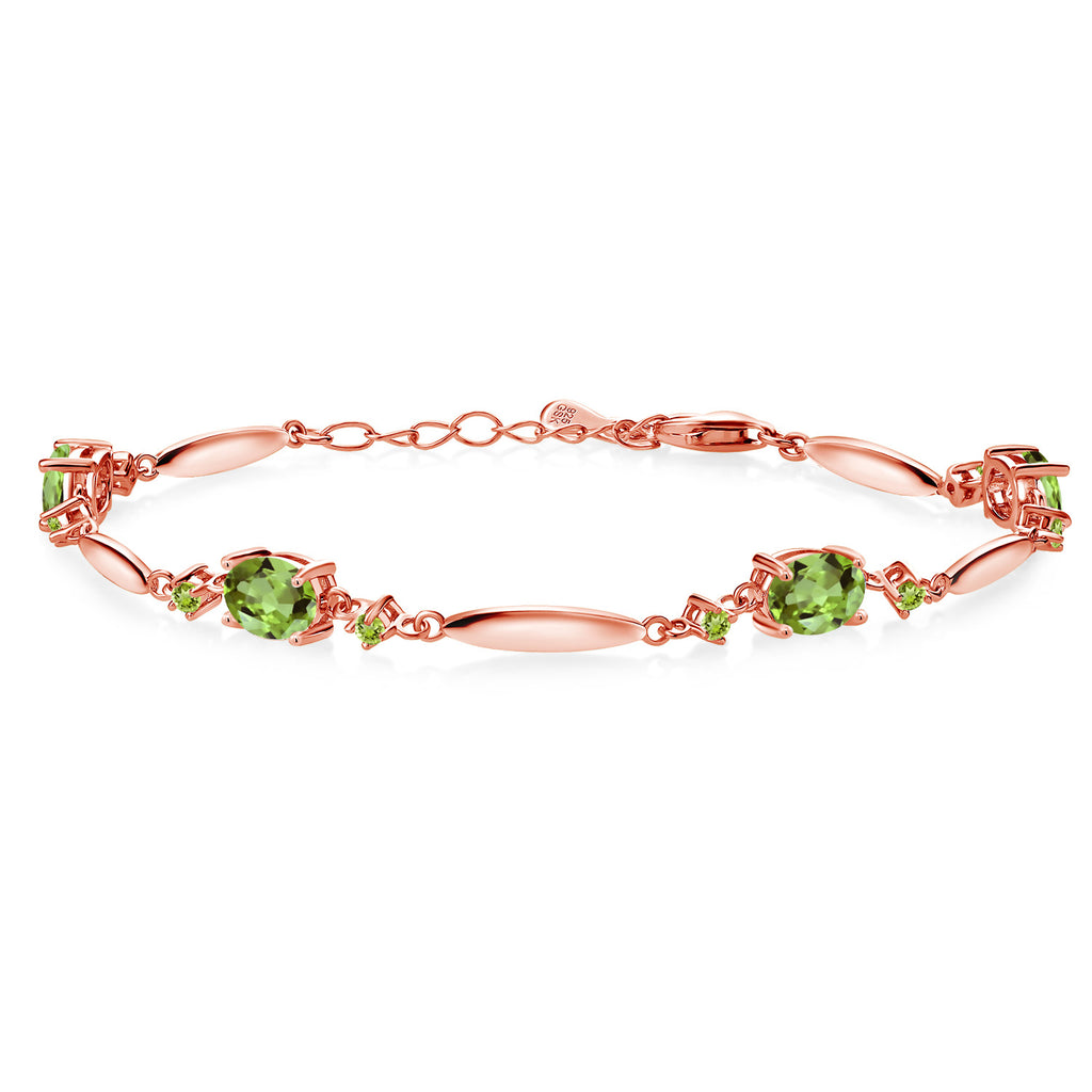 Peridot - August_Bracelet in 925 Rose Gold Plated Silver
