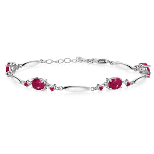 Ruby - July_Bracelet in 925 Sterling Silver