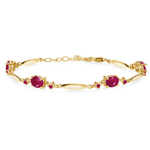 Ruby - July_Bracelet in 925 Yellow Gold Plated Silver