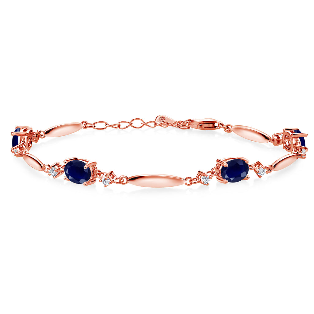 Blue Sapphire - September_Bracelet in 925 Rose Gold Plated Silver