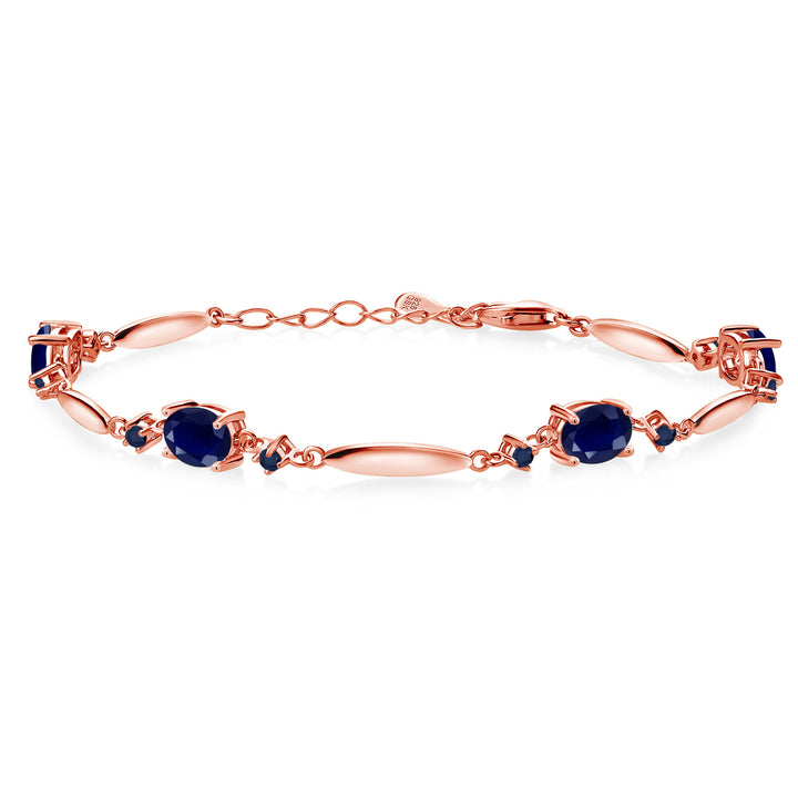 Blue Sapphire - September_Bracelet in 925 Rose Gold Plated Silver