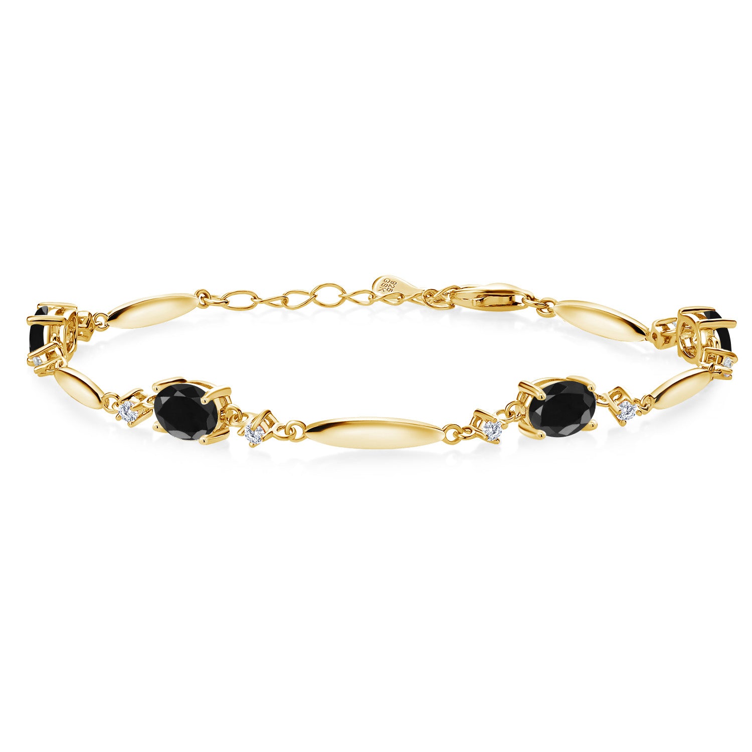 Black Sapphire - September_Bracelet in 925 Yellow Gold Plated Silver