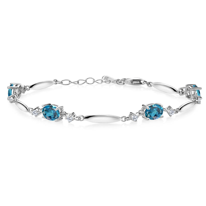 London Blue Topaz - November_Bracelet in 925 Sterling Silver