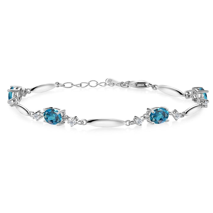 London Blue Topaz - November_Bracelet in 925 Sterling Silver