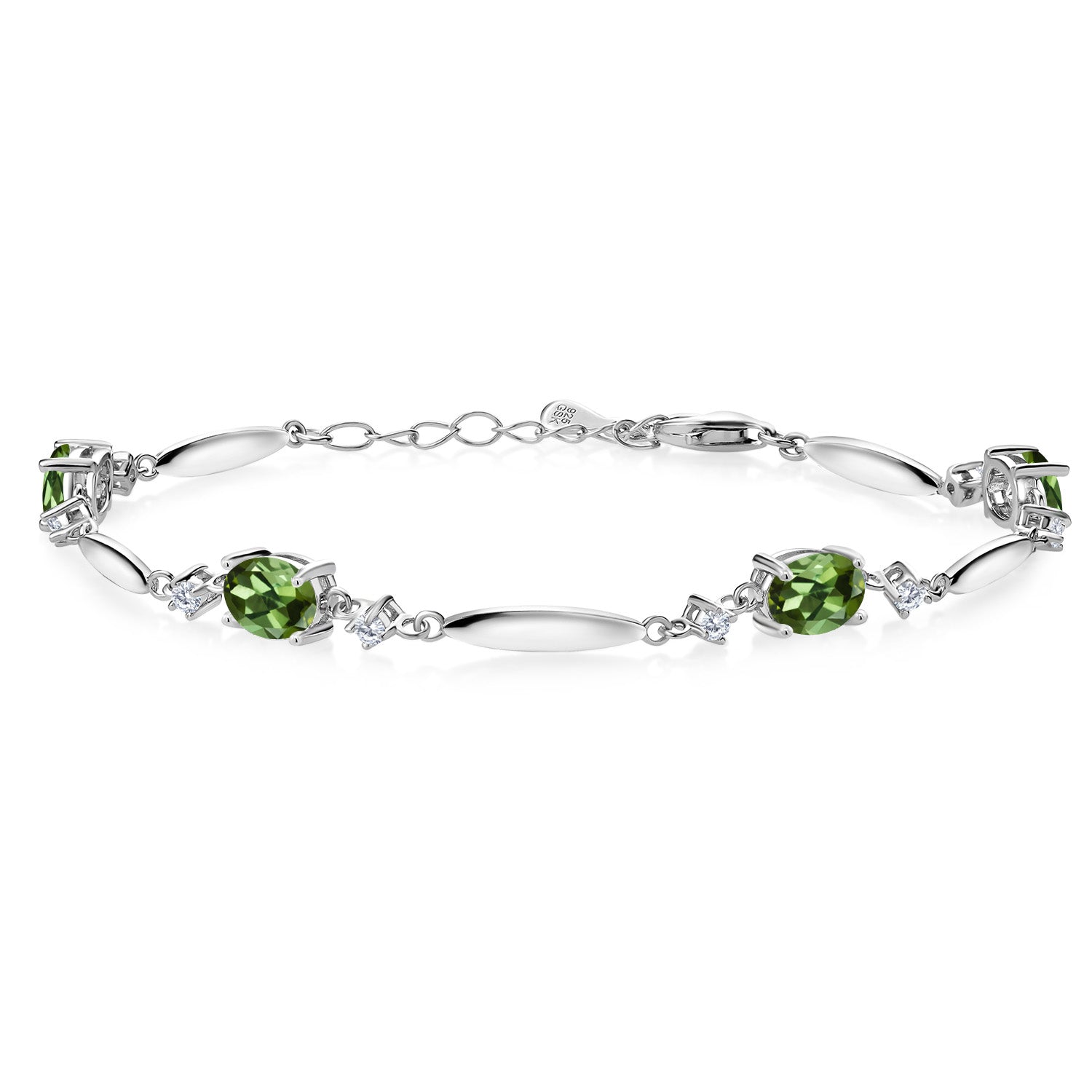 Green Tourmaline - October_Bracelet in 925 Sterling Silver