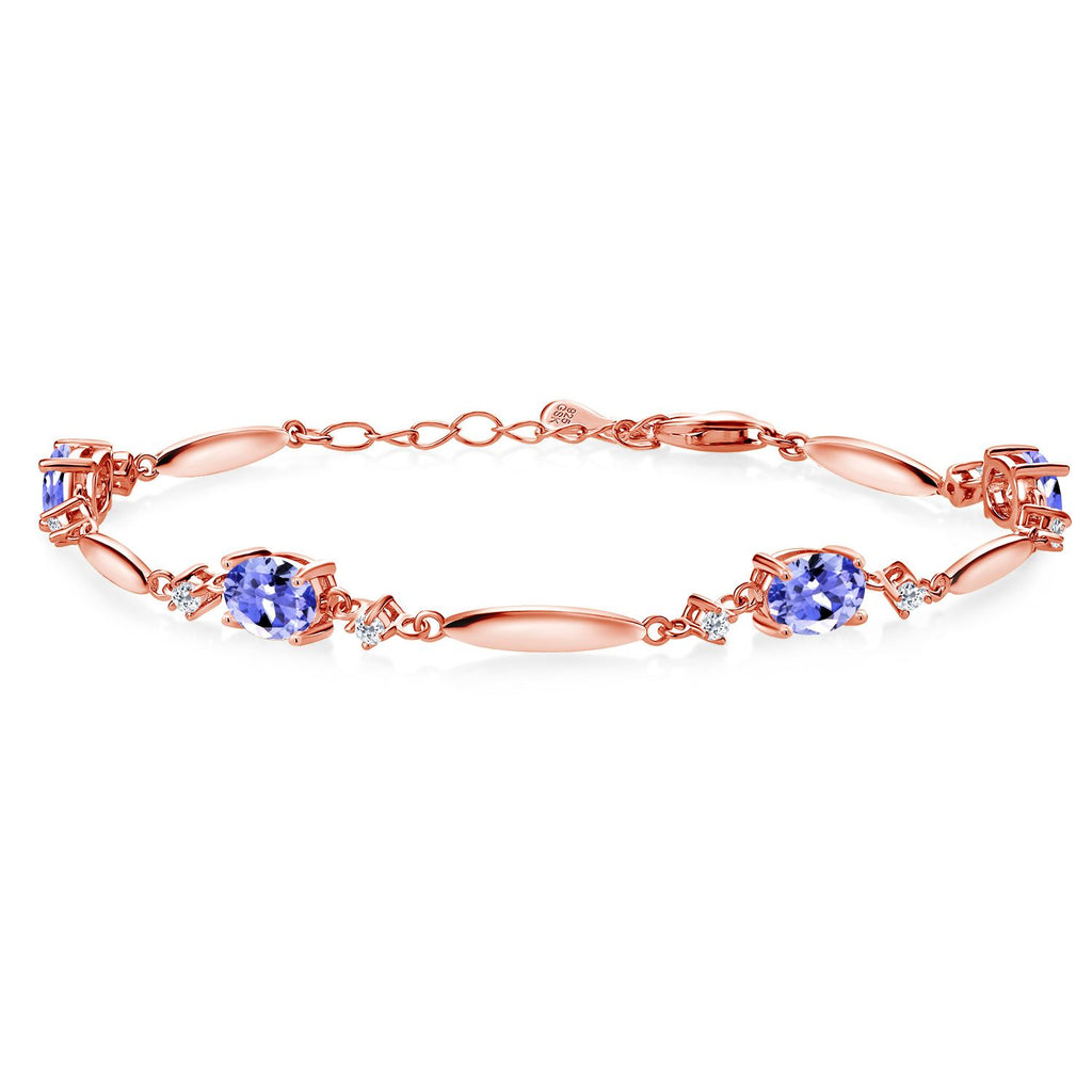 Tanzanite - December_Bracelet in 925 Rose Gold Plated Silver