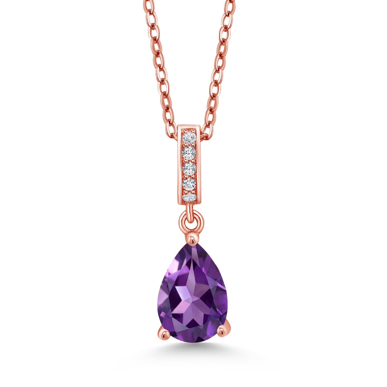 Amethyst - February_Rose Gold Plated Silver