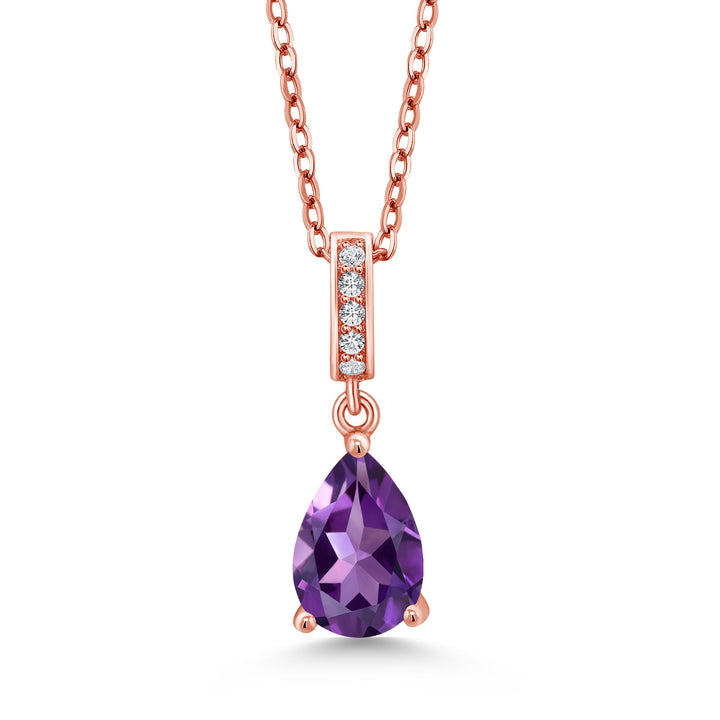 Amethyst - February_Rose Gold Plated Silver