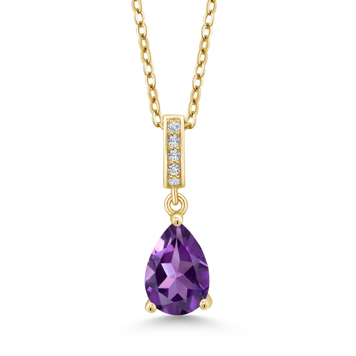 Amethyst - February_Yellow Gold Plated Silver