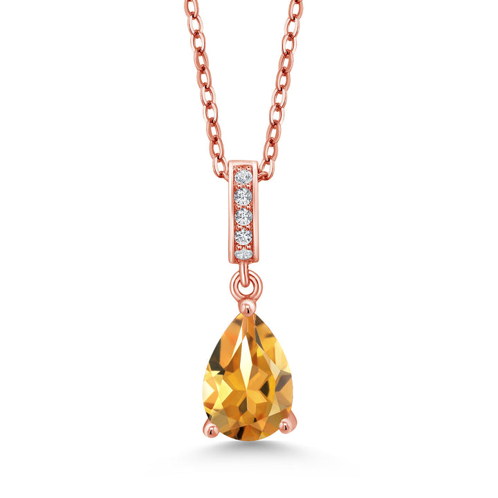 Citrine - November_Rose Gold Plated Silver