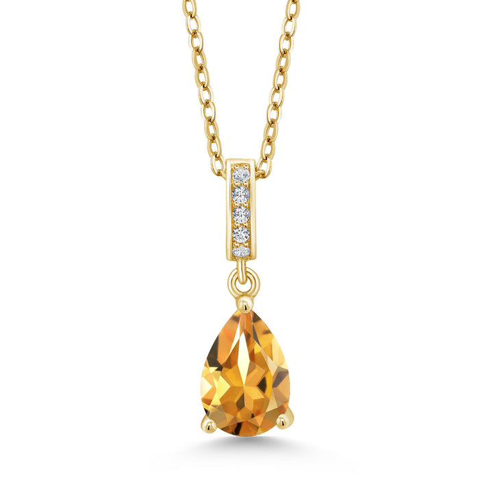 Citrine - November_Yellow Gold Plated Silver