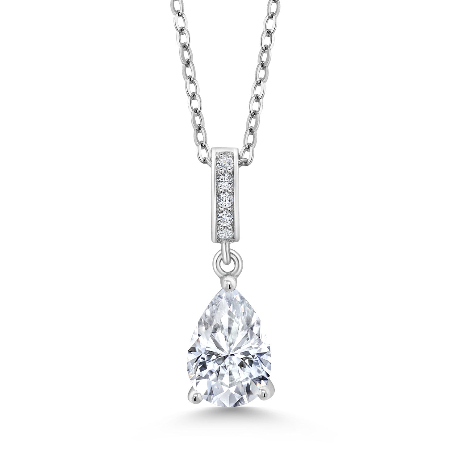 White Moissanite - April_Sterling Silver