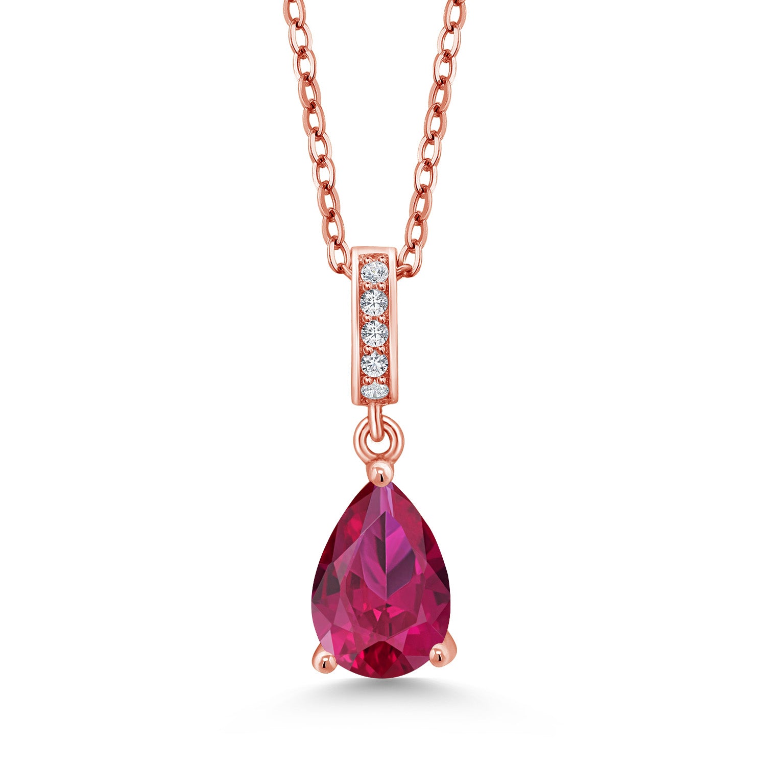 Created Ruby - July_Rose Gold Plated Silver