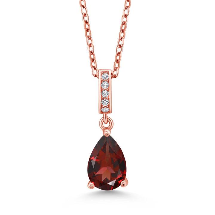 Garnet - January_Rose Gold Plated Silver