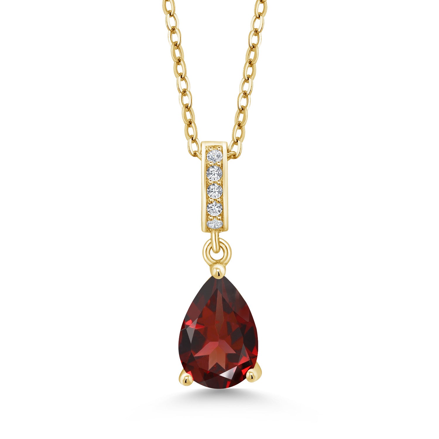 Garnet - January_Yellow Gold Plated Silver