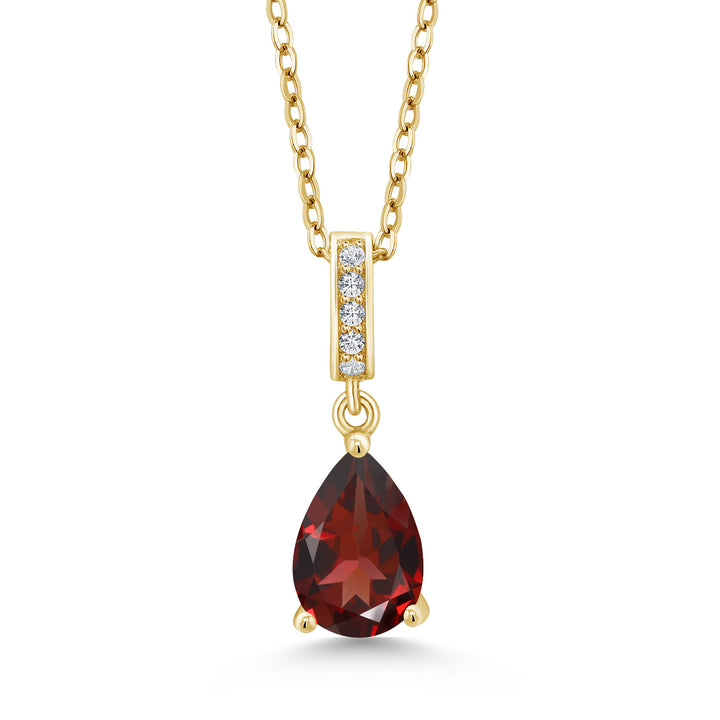 Garnet - January_Yellow Gold Plated Silver