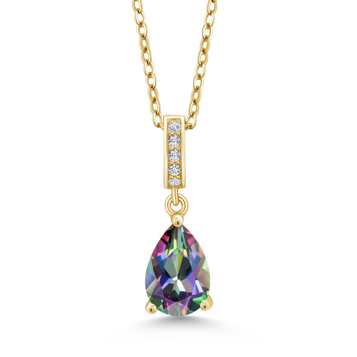 Green Mystic Topaz_Yellow Gold Plated Silver