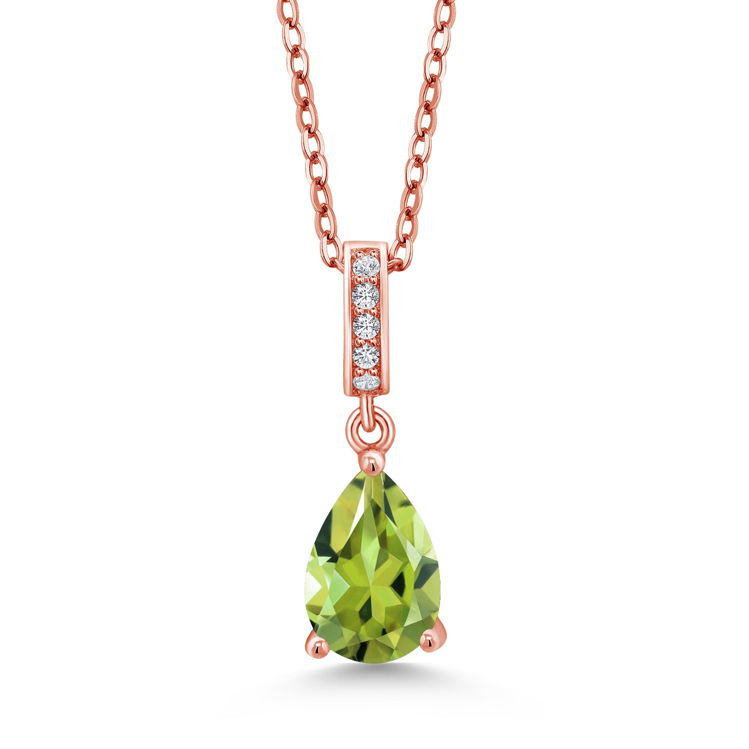 Peridot - August_Rose Gold Plated Silver