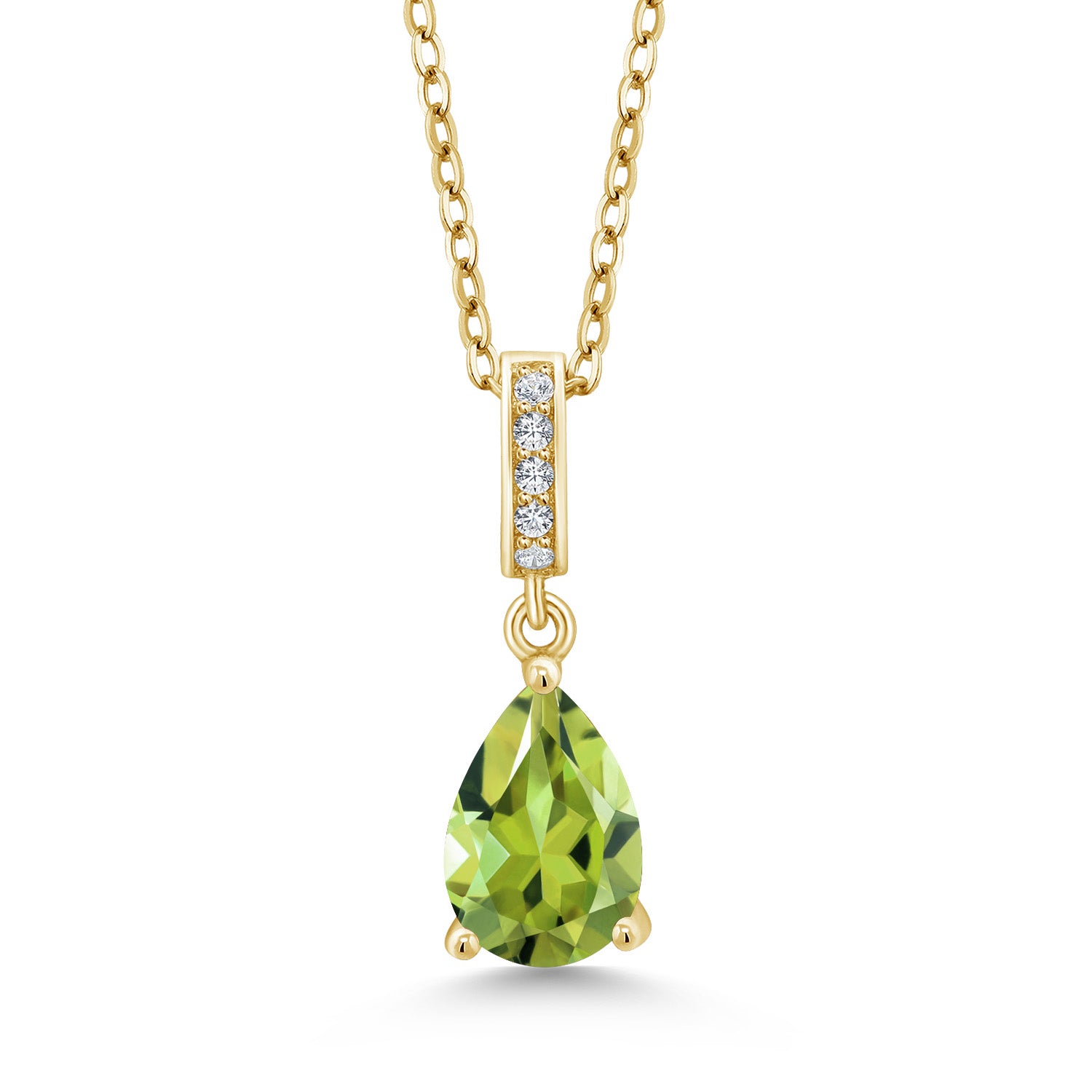 Peridot - August_Yellow Gold Plated Silver