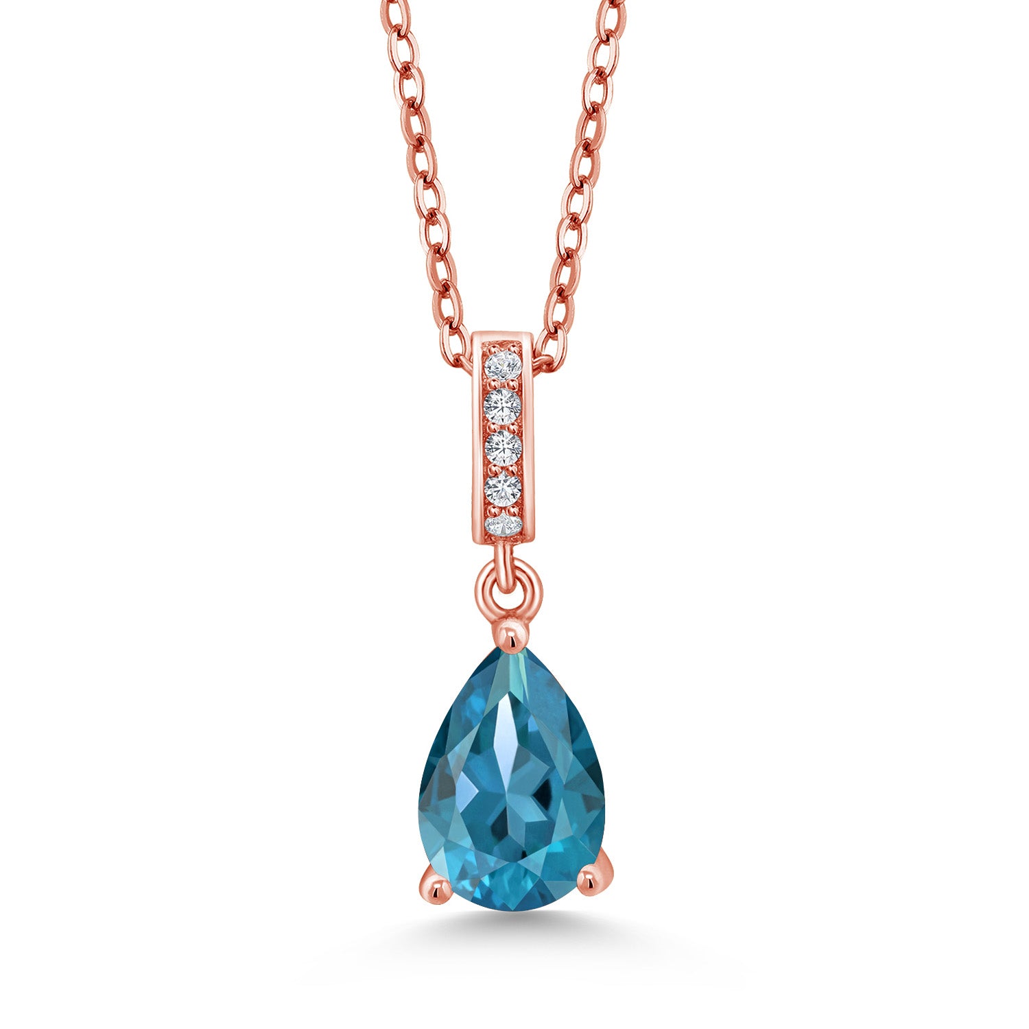 London Blue Topaz - November_Rose Gold Plated Silver