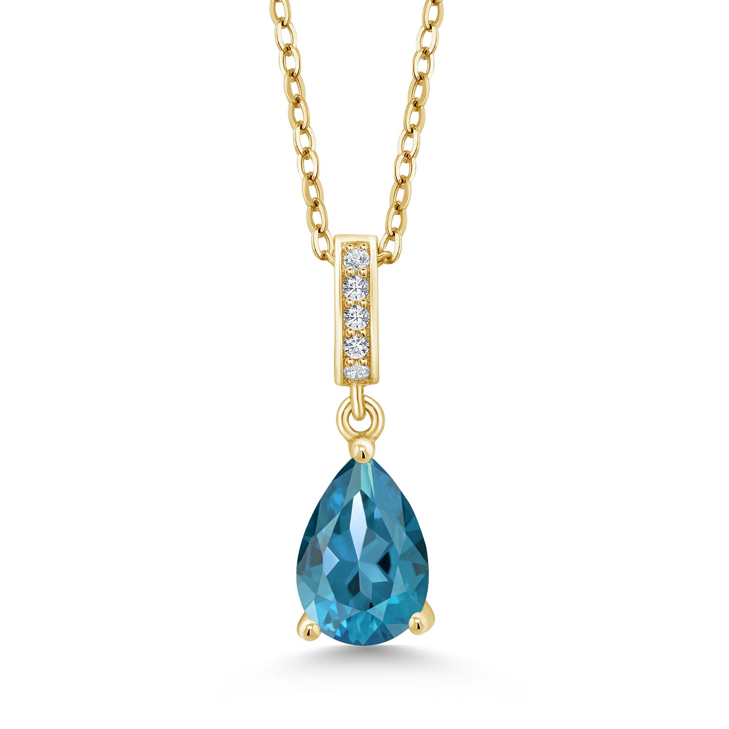 London Blue Topaz - November_Yellow Gold Plated Silver