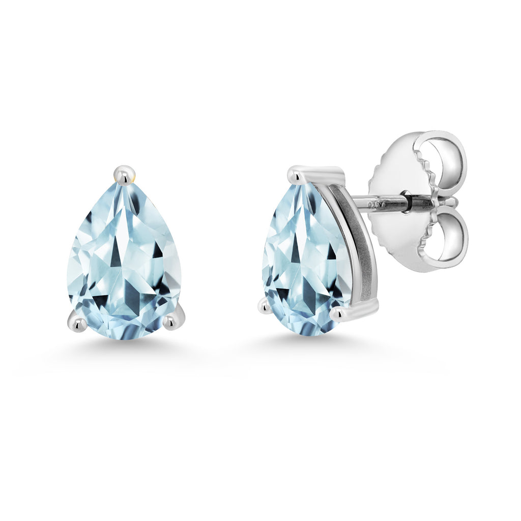 Aquamarine - March_Earrings in 925 Sterling Silver