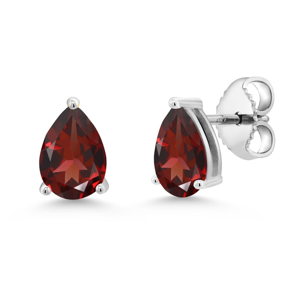 Garnet - January_Earrings in 925 Sterling Silver
