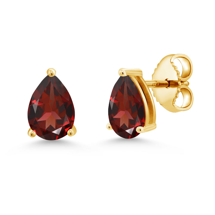 Garnet - January_Earrings in 925 Yellow Gold Plated Silver
