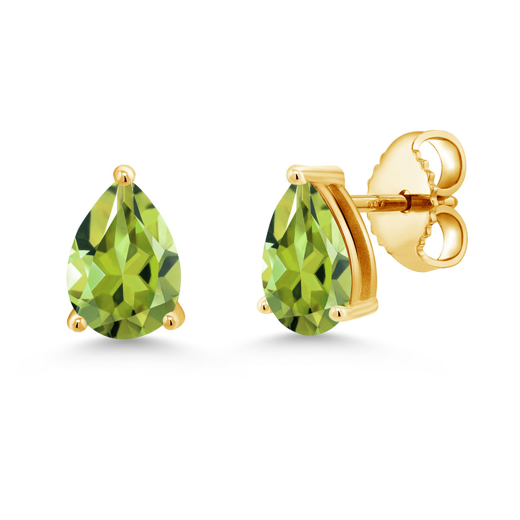 Peridot - August_Earrings in 925 Yellow Gold Plated Silver