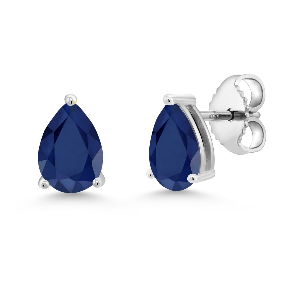 Blue Sapphire - September_Earrings in 925 Sterling Silver