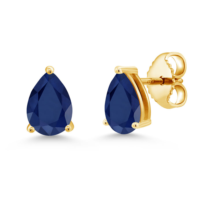 Sapphire - September_Earrings in 925 Yellow Gold Plated Silver