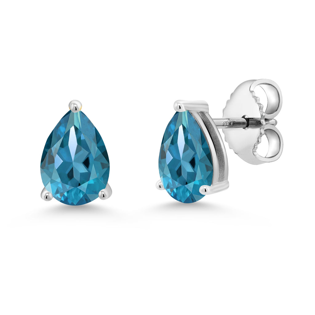 London Blue Topaz - November_Earrings in 925 Sterling Silver